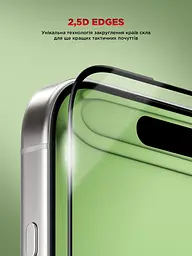 Захисне скло для Apple iPhone 17 Pro, Corning Black Icon, преміум якість, протиударне, загартоване, 2.5D скло, глянцеве, 9H, ультратонке, з олеофобним покриттям, з антистатичним шаром, сумісність з чохлами, ArmorStandart (ARM88499) - мініатюра 9