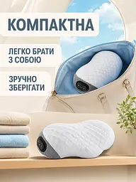 Масажна подушка для шиї з підігрівом і вібромасажем біла (49675995) - мініатюра 4