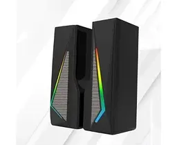 Стаціонарні дротяні комп'ютерні колонки PC 2.0 USB стерео акустика 3Wx2 з RGB підсвічуванням акустична система JEDEL S550 чорні
