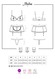 Еротичний костюм покоївки Obsessive Maidme set 5pcs S/M, бюстгальтер, пояс з фартухом, панчохи - мініатюра 7