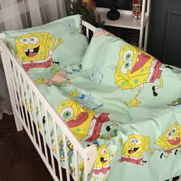 Простирадло на гумці MirSon Kids Time 17-0688 Спанч Боб і Патрік Бязь 80х160 см (2200010252439) - мініатюра 2