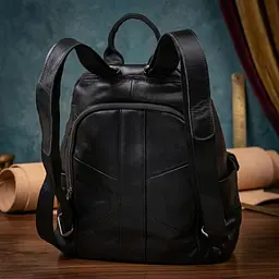Функціональний шкіряний рюкзак Vintage 20374 чорний - мініатюра 4