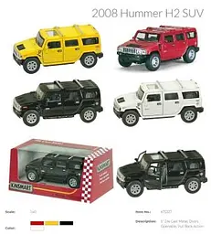 Модель Hummer H2 SUV 5 KT5337W (в асортименті) - мініатюра 2