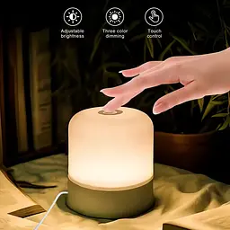 Led нічник лампа / Настільна USB лампа-нічник 360°/ Сенсорна / Акумуляторна / Декоративна / White - мініатюра 2