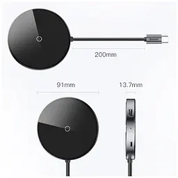 Бездротовий зарядний пристрій Baseus Circular Xiaomirror Wireless Charger Hub Type-C to USB3.0+USB2.0 Type-C WXJMY-0G - мініатюра 7
