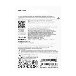 Карта пам'яті Samsung 128GB microSDXC class 10 UHS-I U3 V30 A2 T7 (MB-MB128T/WW) - мініатюра 5