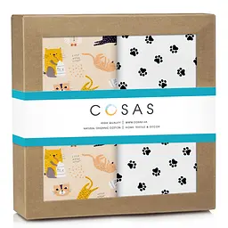 Пелюшки багаторазові Cosas дитячі Cats CS1 2 шт., 80х100 см, бежеві