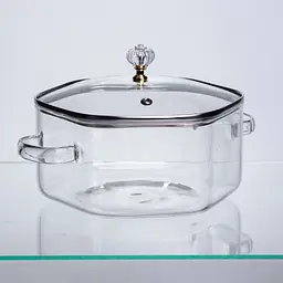Каструля скляна Yiwu Diamond Crystal HP-34-40 2.5 л з кришталевою ручкою прозора боросилікатне скло - мініатюра 5