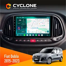 Штатна магнітола Fiat Doblo 2015-2023 Cyclone C9-013 4x64 DSP 4G Cyclone (НФ-00008717)