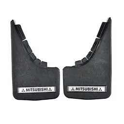 Бризковики малі Elegant для Mitsubishi Серебренн. напис,м'яка структурна гума Mud-Flaps 2 шт