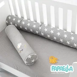 Бортик-валик у ліжечко Papaella Горошок захисний сірий (8-34533 горошок сірий) - мініатюра 10