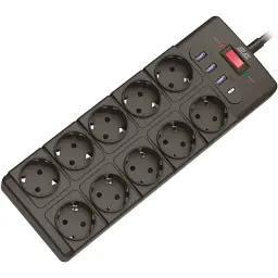 Мережевий подовжувач 2E-SP10M3USBBK
