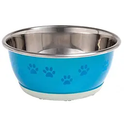 Миска Flamingo Bowl Selecta+Paw миска для собак і котів із малюнком лапи, нержавійка (43056)