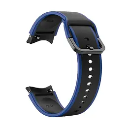 Ремінець для Samsung Galaxy Watch 5 44mm - чорно-синій ширина кріплення 20мм силікон розмір L Watchbands Double Line (W12-1WB12143133) - мініатюра 2