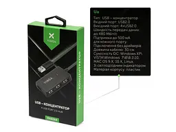 Мультипортовий адаптер Vinga USB2.0 to 4xUSB2.0 Hub (VHA2A4) - мініатюра 4