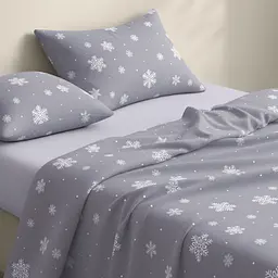 Наволочка Cosas Snowflakes frost фланелева 50х70 см сіра (Flannel_SnowflakesFrost_50x70) - мініатюра 4