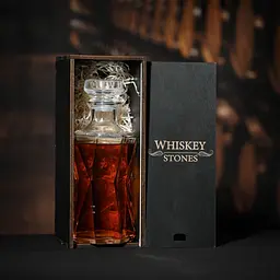 Подарунковий набір віскі Whiskey Stones №11 графин Bormioli Rocco Cassiopea в дерев'яному пеналі - мініатюра 3