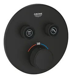 Термостат прихованого монтажу з двома кнопками керування Grohe Grohtherm SmartControl 29507KF0, Чорний матовий