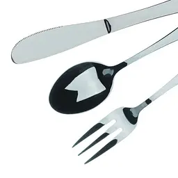 Набір дитячих столових приборів Bergner Munich silver shiny 3 предмети (BG-5137-SL) - мініатюра 2