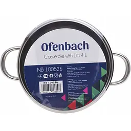 Каструля Ofenbach 4 л з нержавіючої сталі з кришкою (OF-100526) - мініатюра 4