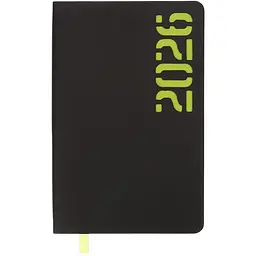 Щоденник датований Buromax Neon 2026 A6 штучна шкіра жовтий (BM.2589-08)