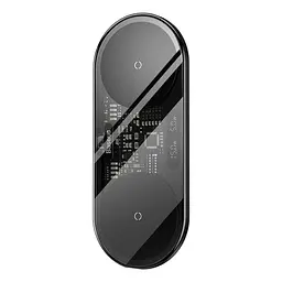 Бездротовий ЗП Baseus Digital LED Display 2in1 Wireless Charger 20W чорний WXSX010101 - мініатюра 7
