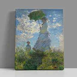 Інтер'єрна картина Жінка з парасолькою, Клод Моне, Claude Monet, Woman with Parasol, інтер'єрний декор, 75×60 см (id6894)