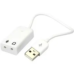 Звукова карта China USB, Virtual 7.1 Channel, C-Media, кабель 25 см, біла (B00812)