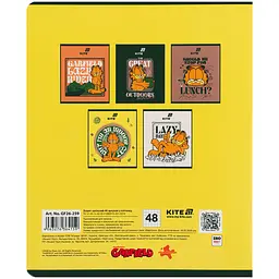 Зошит  Kite Garfield в клітинку 48 аркушів жовтий - мініатюра 2