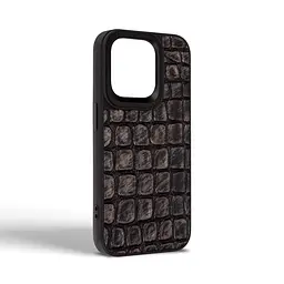 Кожаный чехол для Apple iPhone 14 Pro, Harder Kaiju Skin, черный, термополиуретан ТПУ + экокожа с эффектом текстуры монстра, панель, защита корпуса, противоударный, микрофибра, рамка вокруг камеры, защита всего корпуса, (ARM76857) - мініатюра 2