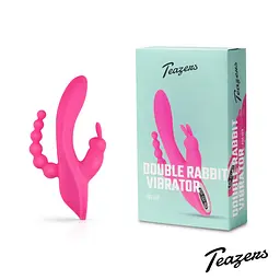 Вібратор-кролик Teazers Double Rabbit, 21 см (рожевий) - мініатюра 10