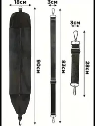 Подушка-чохол для ручної поклажі в літак Travel Pillow Bag 79×18 см, з ремінцями, чорна - мініатюра 6