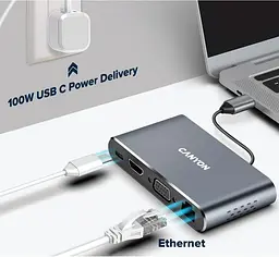 USB-Хаб Canyon 8-in-1 USB-C (CNS-TDS14) - мініатюра 4