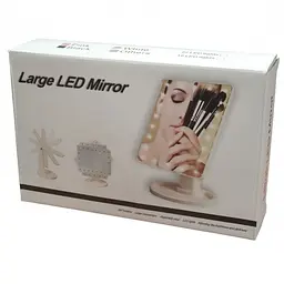 Настільне дзеркало WH-085 з підсвіткою 16 LED MIRROR 21.5x17 см Білі - мініатюра 3