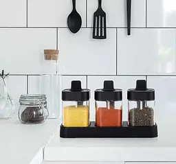 Набір контейнерів для зберігання приправ та спецій з ложкою Seasoning Bottle Set 3 відсіку по 400 мл - мініатюра 2