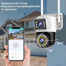 IP-камера вулична з подвійним об'єктивом XON SmartCam 4G 1080P (SCWEM22VW 3695) Біла - мініатюра 4