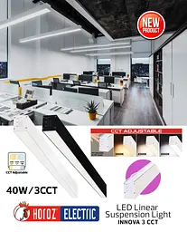 Світлодіодна люстра Horoz Electric Innova 3CCT 3-40W чорна - мініатюра 6