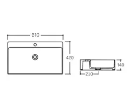 Раковина підвісна Qtap Nando LT 610х420х140 мм, White, прямокутна, без донного клапана QT12116146W - мініатюра 6