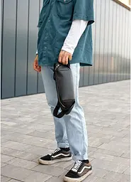 Чоловіча сумка через плече бананка Sambag Holster MSH чорна 36 × 14 × 4 см (87113001m) - мініатюра 3