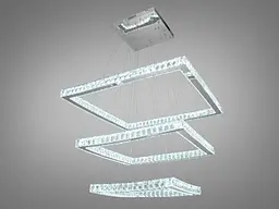 Світильник підвісний LED Diasha 8787-3A/810+650+490 165W, хром, сучасний стиль, регульована висота, пульт ДУ - мініатюра 2