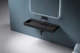 Умивальник VBI Este 120x46 см накладний/підвісний без отвору black VBI-019929 - мініатюра 5