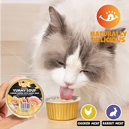 Суп для кішок UNIQ PETS CAT WET FOOD YUMMY SOUP з курячими шматочками та м'ясом кролика, 60 г - мініатюра 8