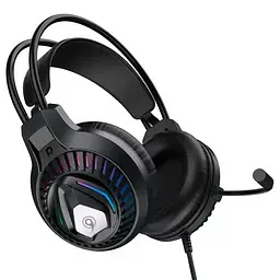 Дротові ігрові навушники Celebrat GM-3 Gaming LED з мікрофоном (Чорні) - мініатюра 3