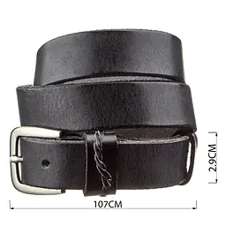 Ремінь класика чоловічий 20123 Vintage чорний 107 см - мініатюра 7