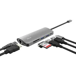 USB-Хаб Trust USB-хаб DALYX 7-IN-1 USB-C ALUMINIUM (23775_TRUST) - мініатюра 2