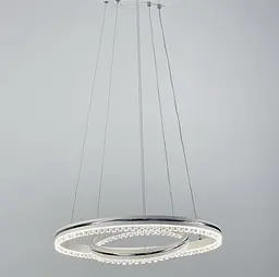 Біла LED люстра на 2 кільця з хромованою смужкою Line.F A 55060/2P WH+CR - мініатюра 2