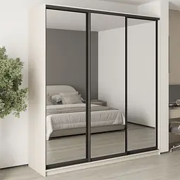 Шафа-купе тридверна MebelStar Комбо BG 3 Дзеркала 220x45x240 см Кашемір (MBS-9832)