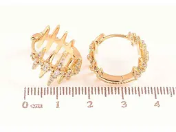 Сережки Xuping кільця позолота 18K "Декоративний візерунок з кристалами" 288851 - мініатюра 2