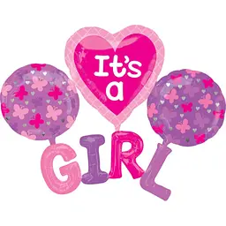 Набір фольгованих кульок "It's a Girl" 4 шт святкові декорації