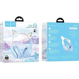 Навушники Hoco W42 Cat Ear Crystal Blue (795861) [104194] - мініатюра 4